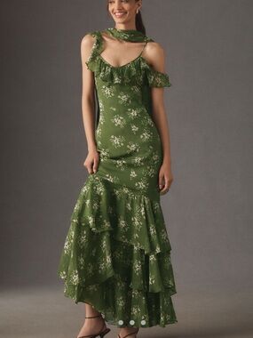 BHLDN | Dresses | Anthropologie X Bhldn Leila Satin Charmeuse Maxi Dress |  Poshmark